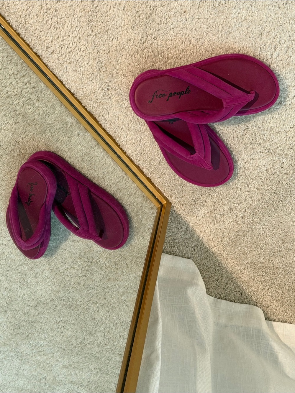 Free People Deep Magenta Plush Foam Flip Flop Sandals